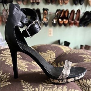 Calvin Klein Vivian Black and Snake Pattern Heels